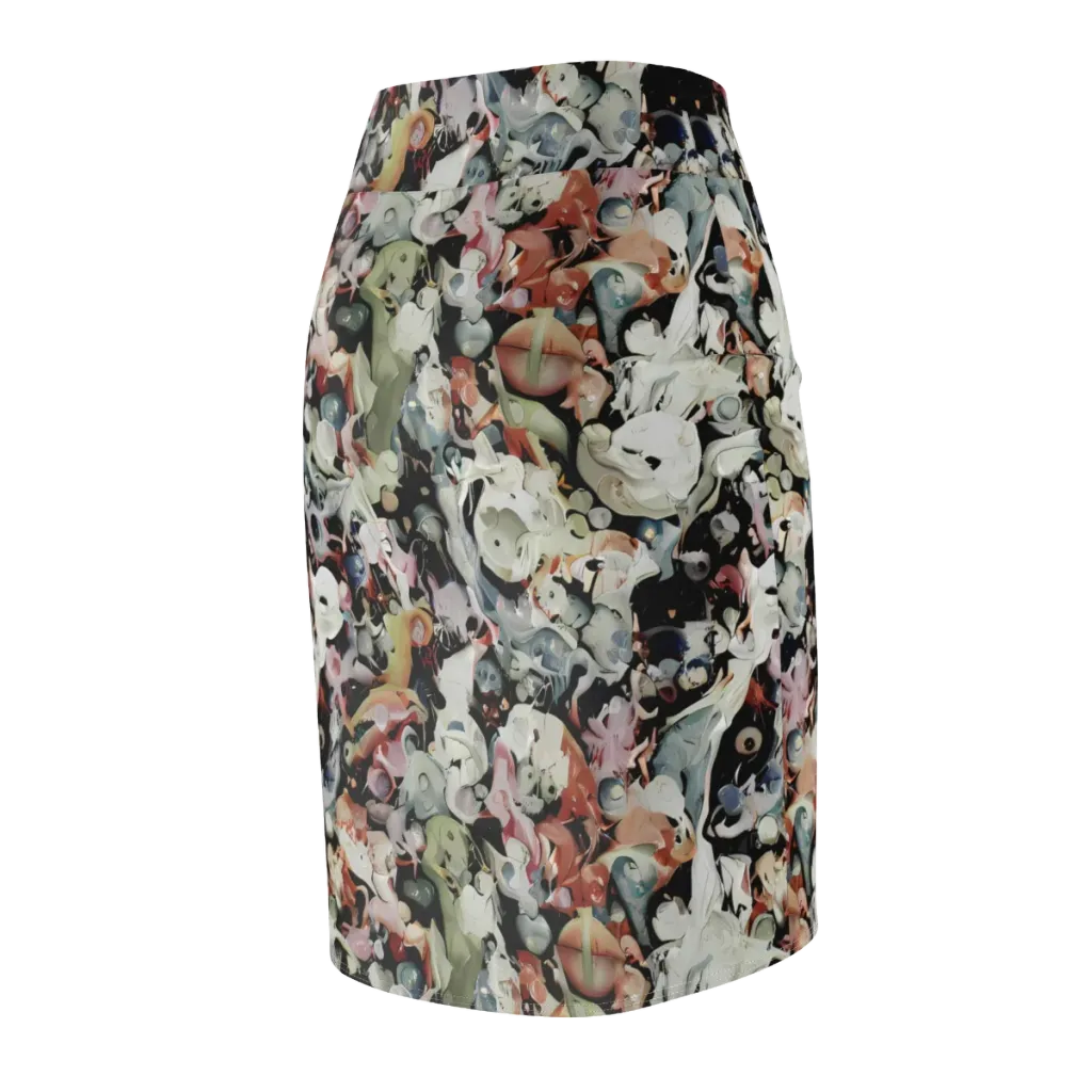 Surreal Menagerie on Pencil Skirt — Back Side