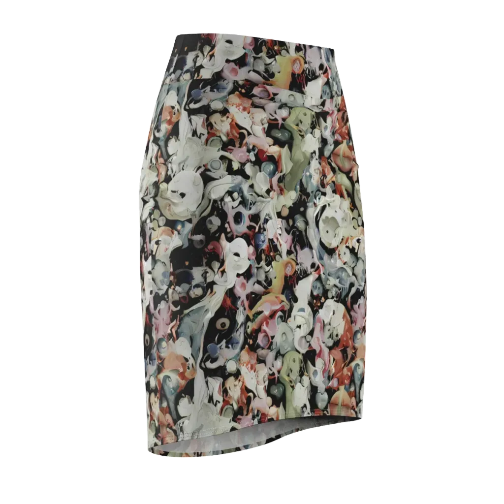 Surreal Menagerie on Pencil Skirt — Front Side