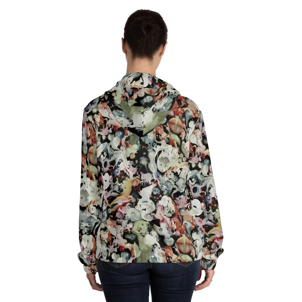 Surreal Menagerie on Women's Full-Zip Hoodie — Back On Person