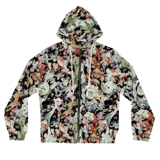 Surreal Menagerie on a Women's Full-Zip Hoodie