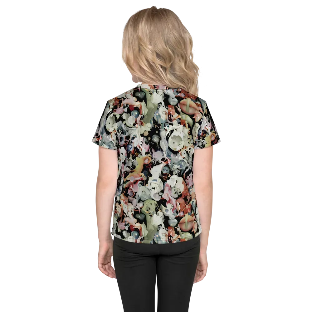 Surreal Menagerie on Kids Crew Neck T-Shirt — Back