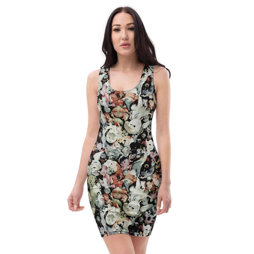 Surreal Menagerie on Bodycon Dress — Front