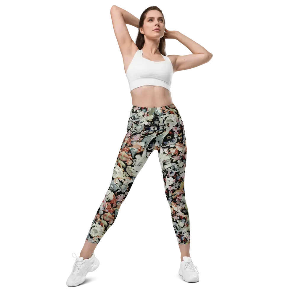 Surreal Menagerie on Leggings with Pockets — Front