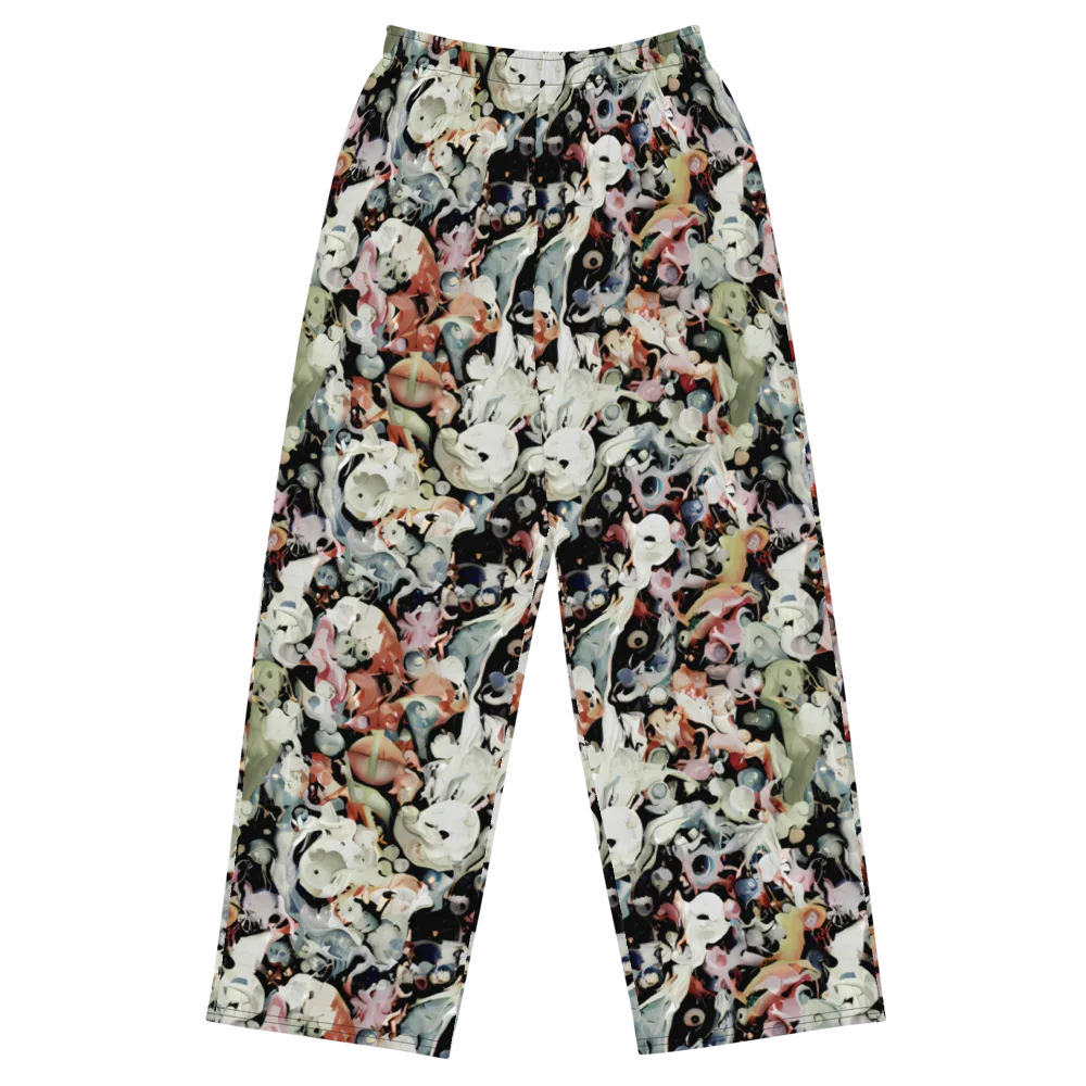 Surreal Menagerie on Wide-Leg Pants — Front