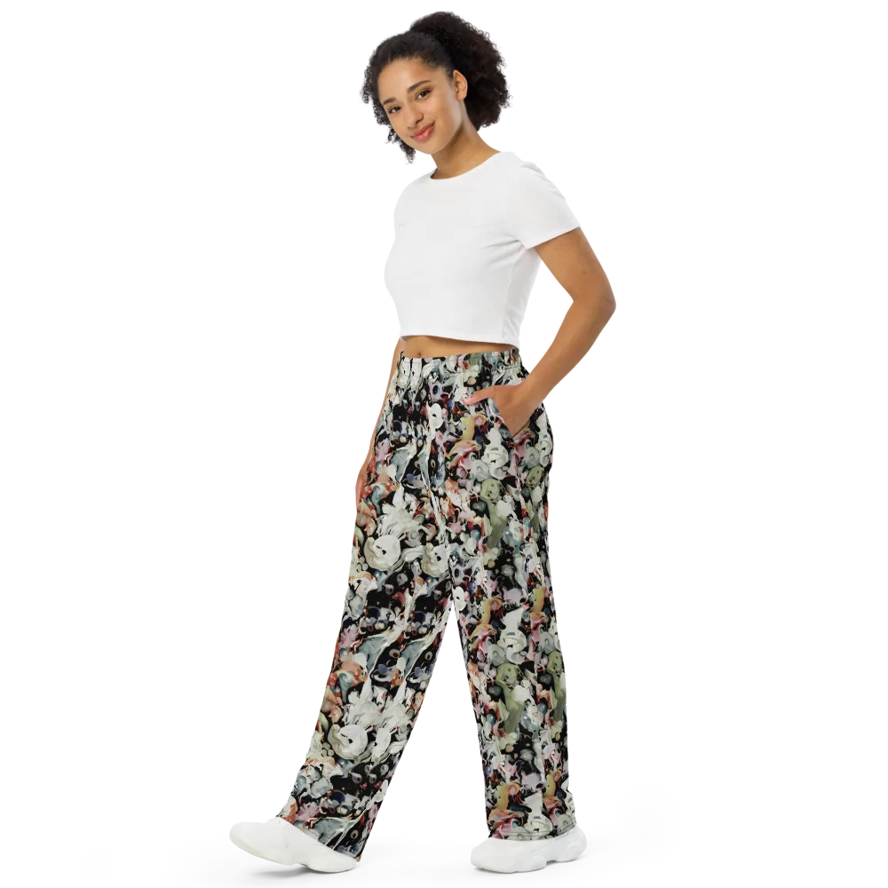 Surreal Menagerie on Wide-Leg Pants — Left Front