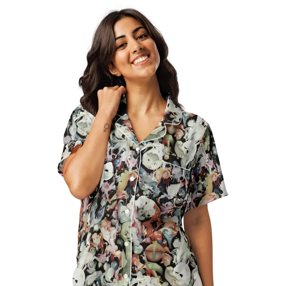 Surreal Menagerie on Women's Short Sleeve Pajama Top — Front