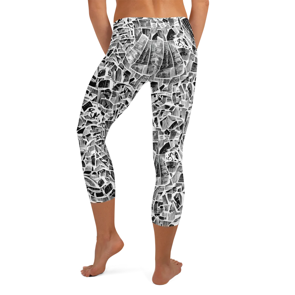 Monochrome Canopy on Capri Leggings — Back