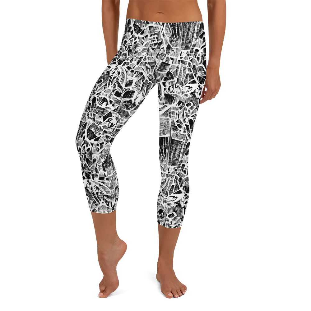 Monochrome Canopy on Capri Leggings — Front