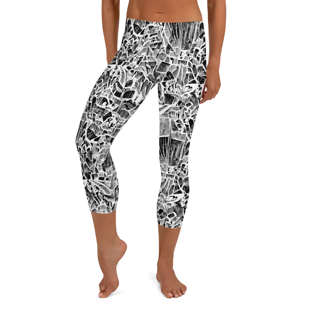 Monochrome Canopy on Capri Leggings — Front