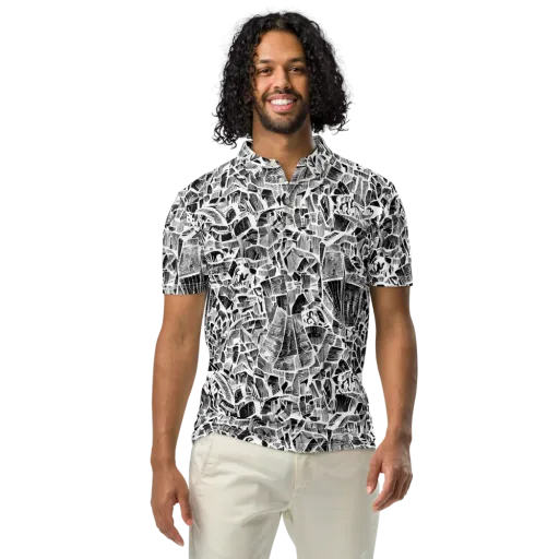 Monochrome Canopy on a Men's Slim Fit Polo Shirt