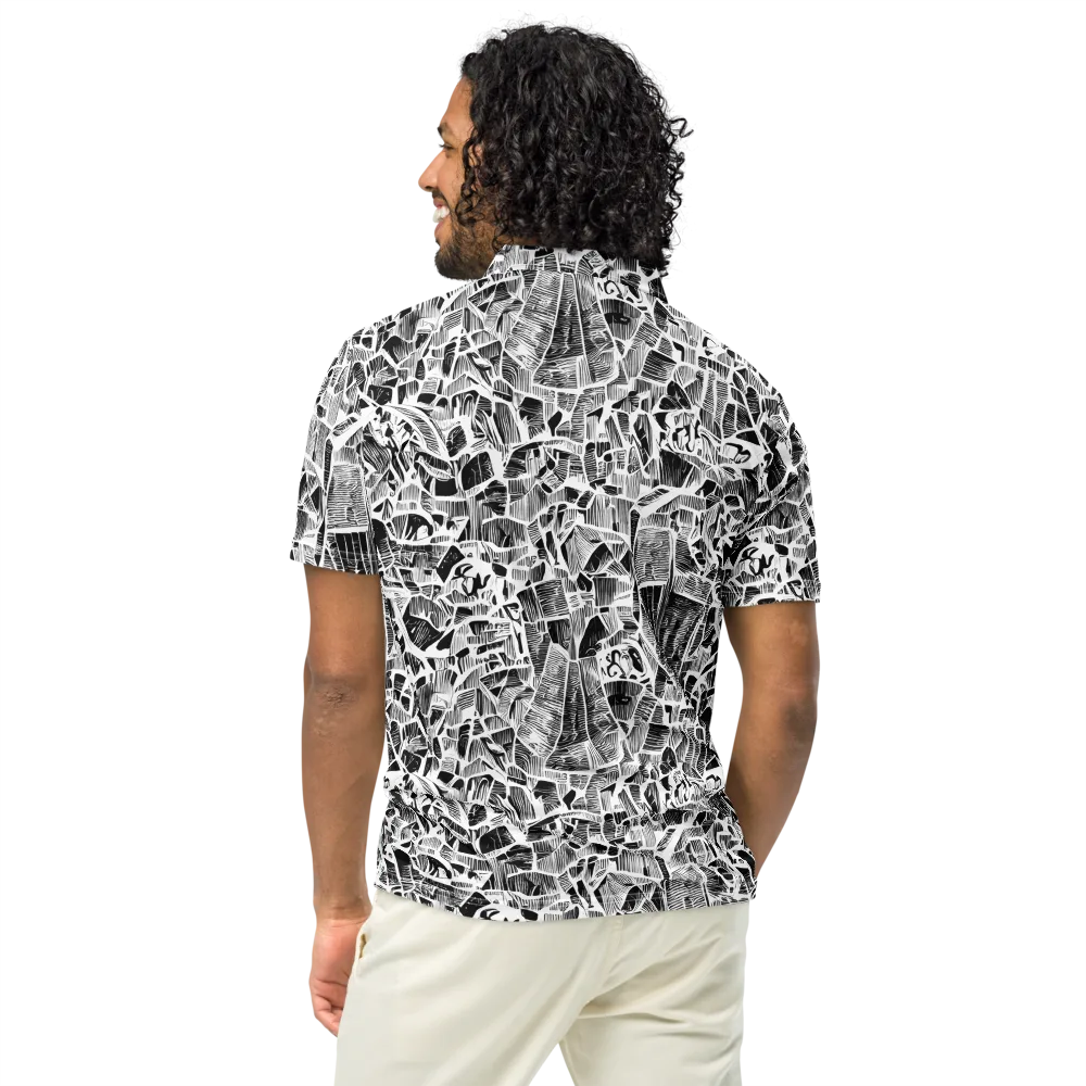 Monochrome Canopy on Men's Slim Fit Polo Shirt — Back