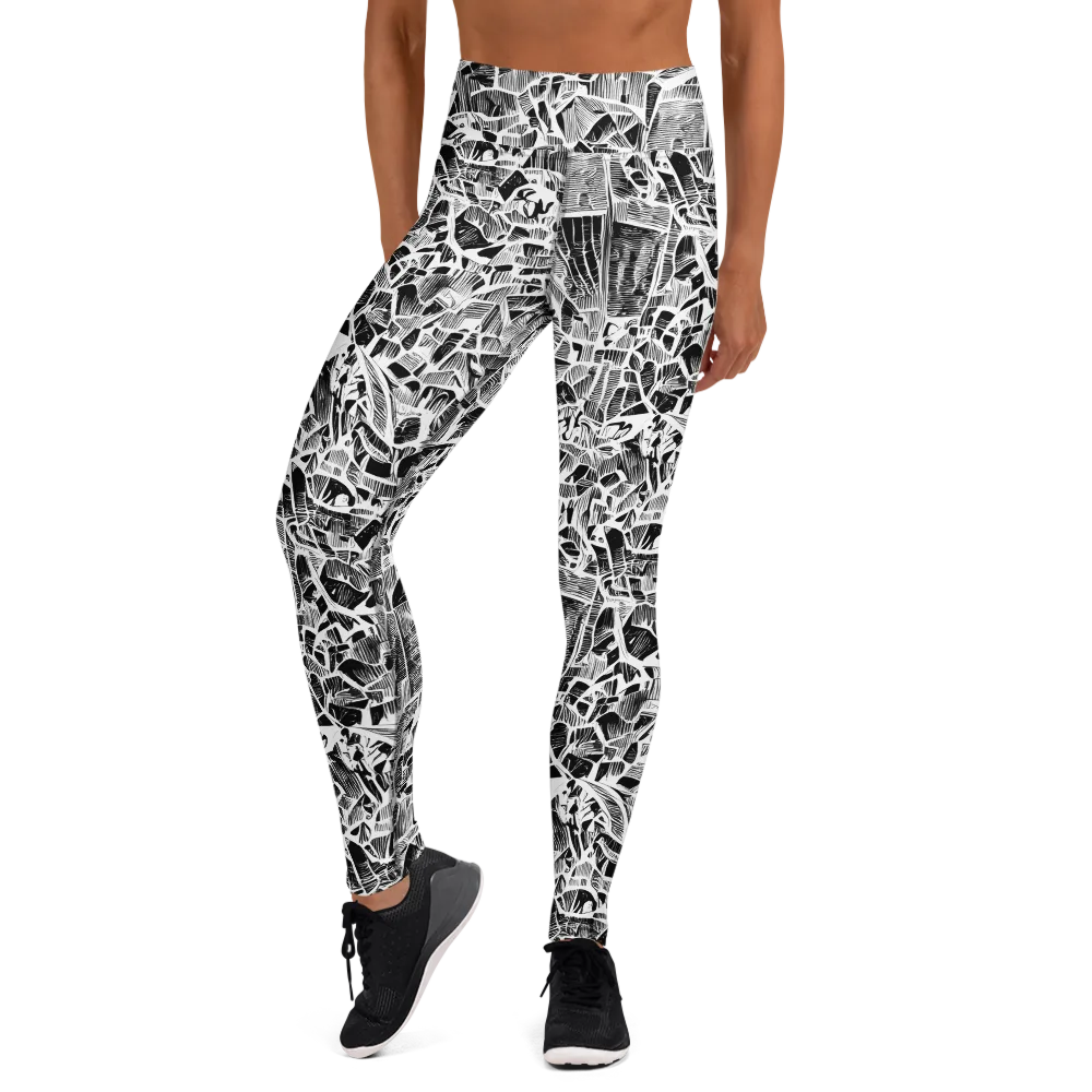 Monochrome Canopy on Yoga Leggings — Front