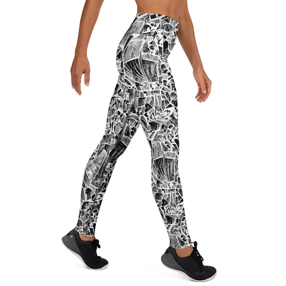 Monochrome Canopy on Yoga Leggings — Right
