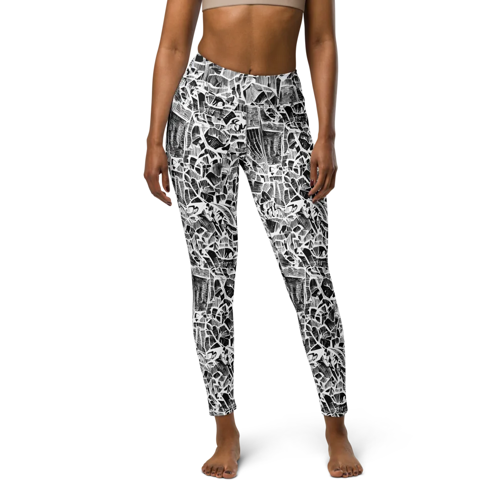 Monochrome Canopy on Yoga Leggings — Front