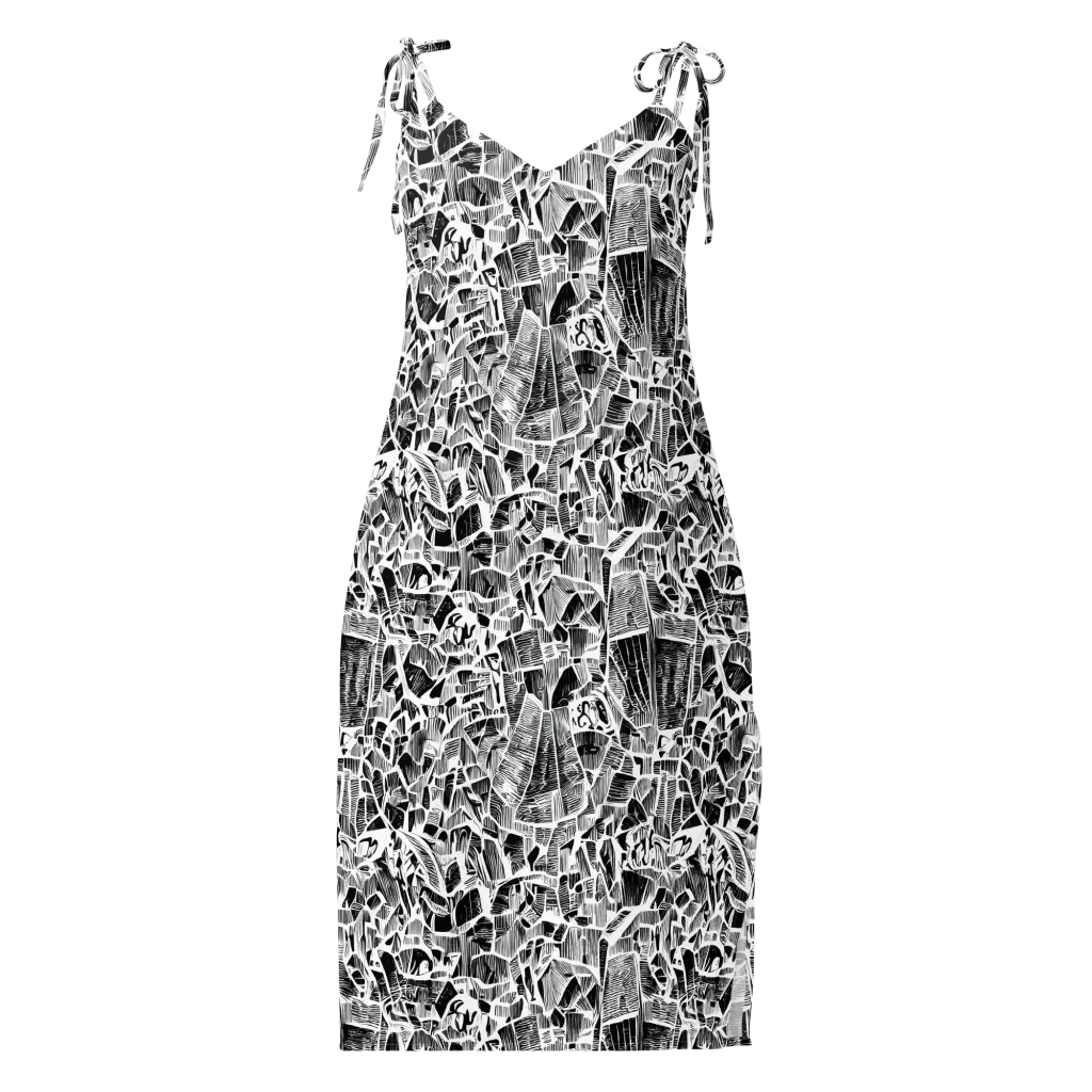 Monochrome Canopy on Slip Dress — Front