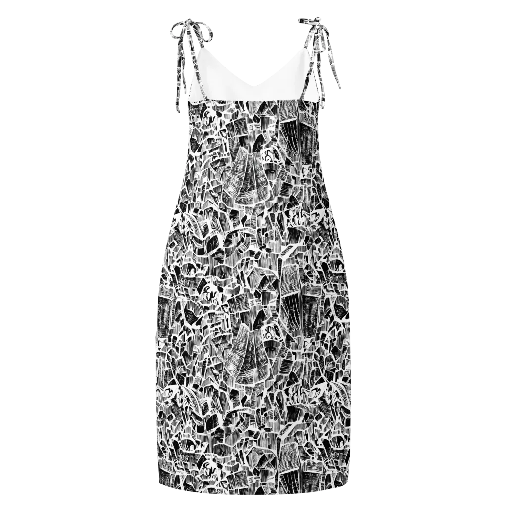 Monochrome Canopy on Slip Dress — Back