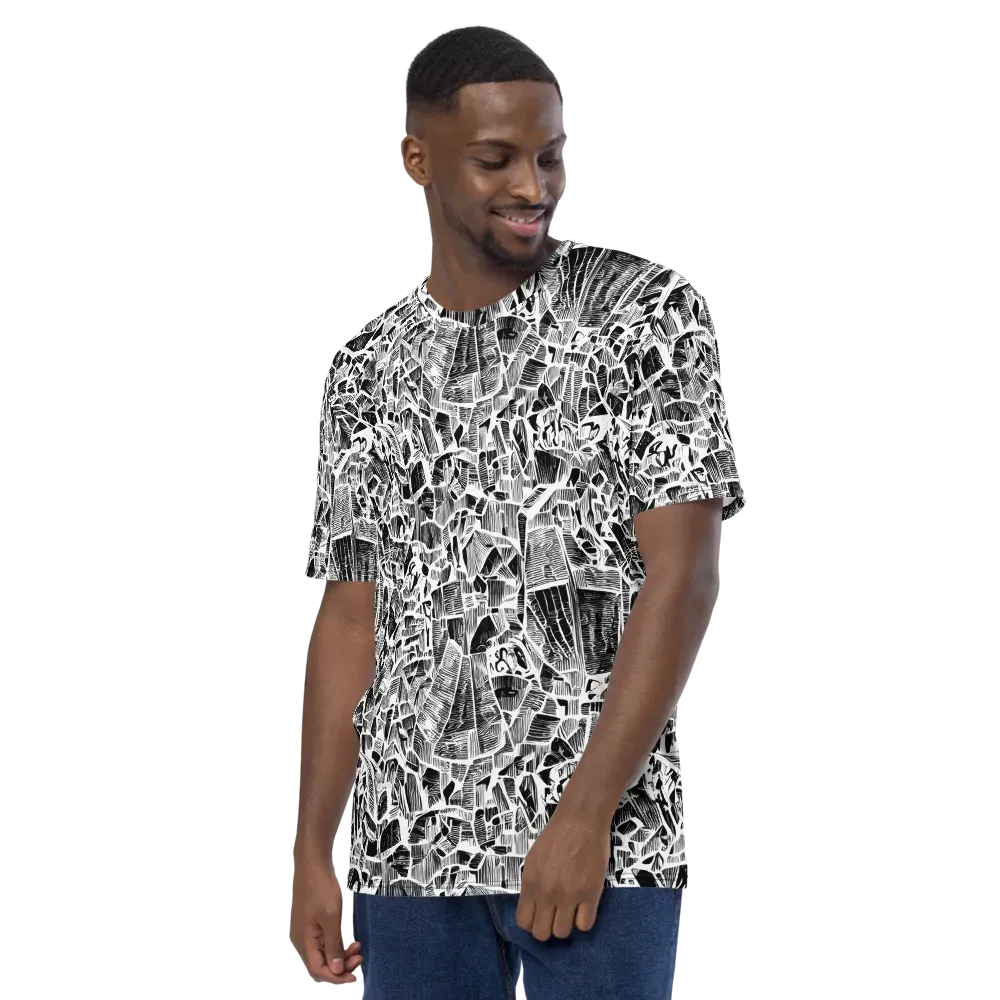 Monochrome Canopy on Men's Crew Neck T-Shirt — Left
