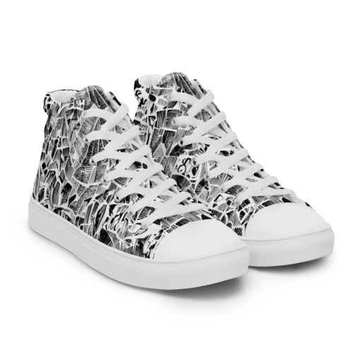 Monochrome Canopy on a Men's High Top Canvas Shoes