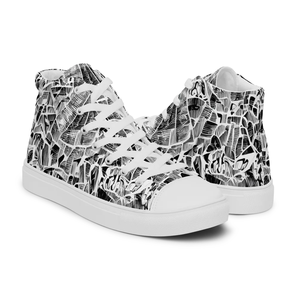 Monochrome Canopy on Men's High Top Canvas Shoes — Right