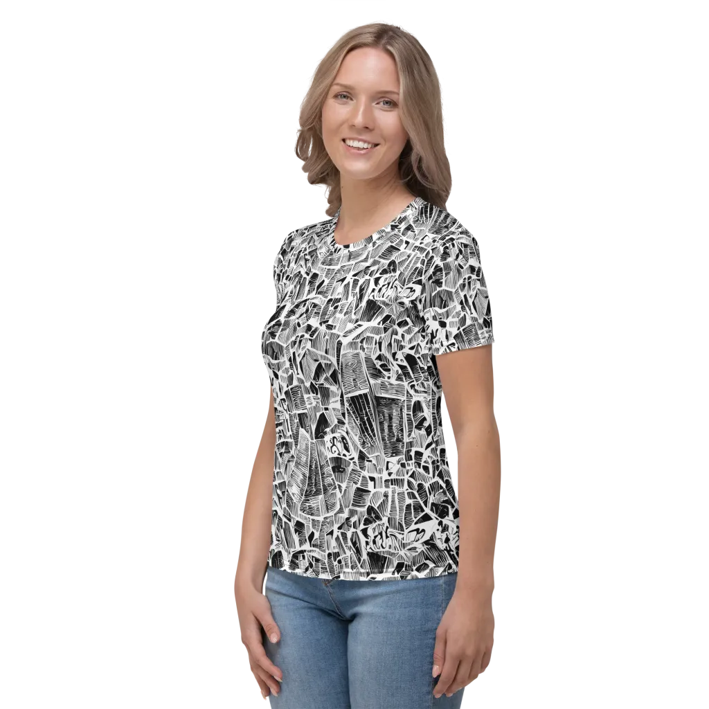 Monochrome Canopy on Women's Crew Neck T-Shirt — Left