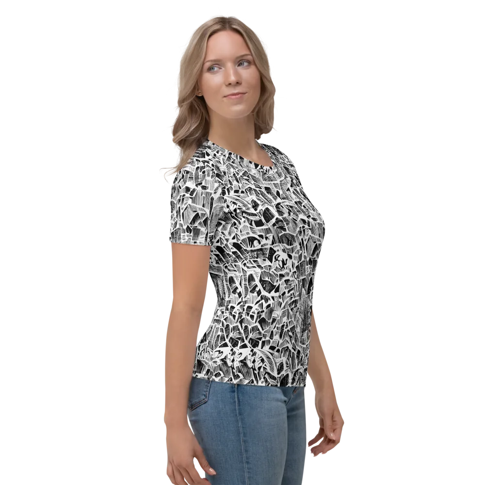 Monochrome Canopy on Women's Crew Neck T-Shirt — Right