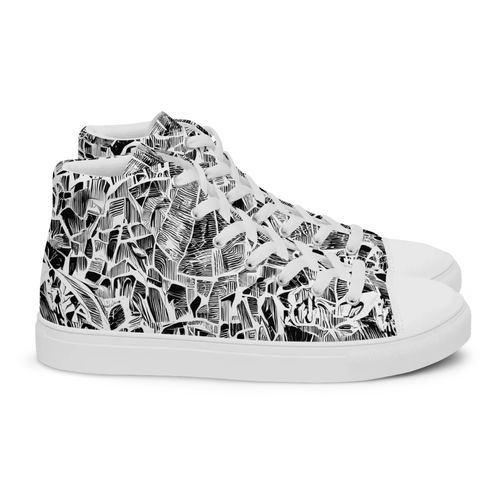 Monochrome Canopy on Women's High Top Canvas Shoes — Right