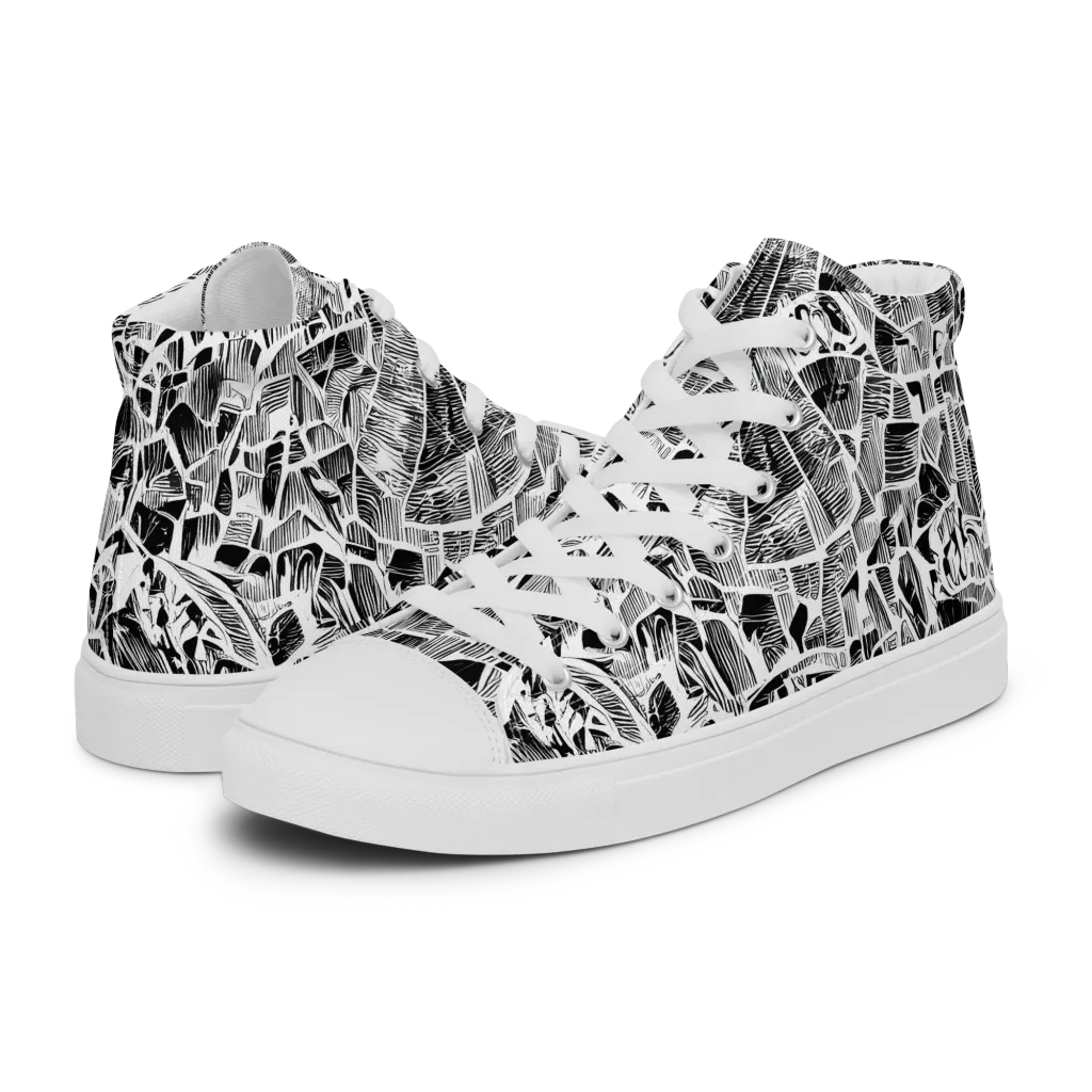 Monochrome Canopy on Women's High Top Canvas Shoes — Left