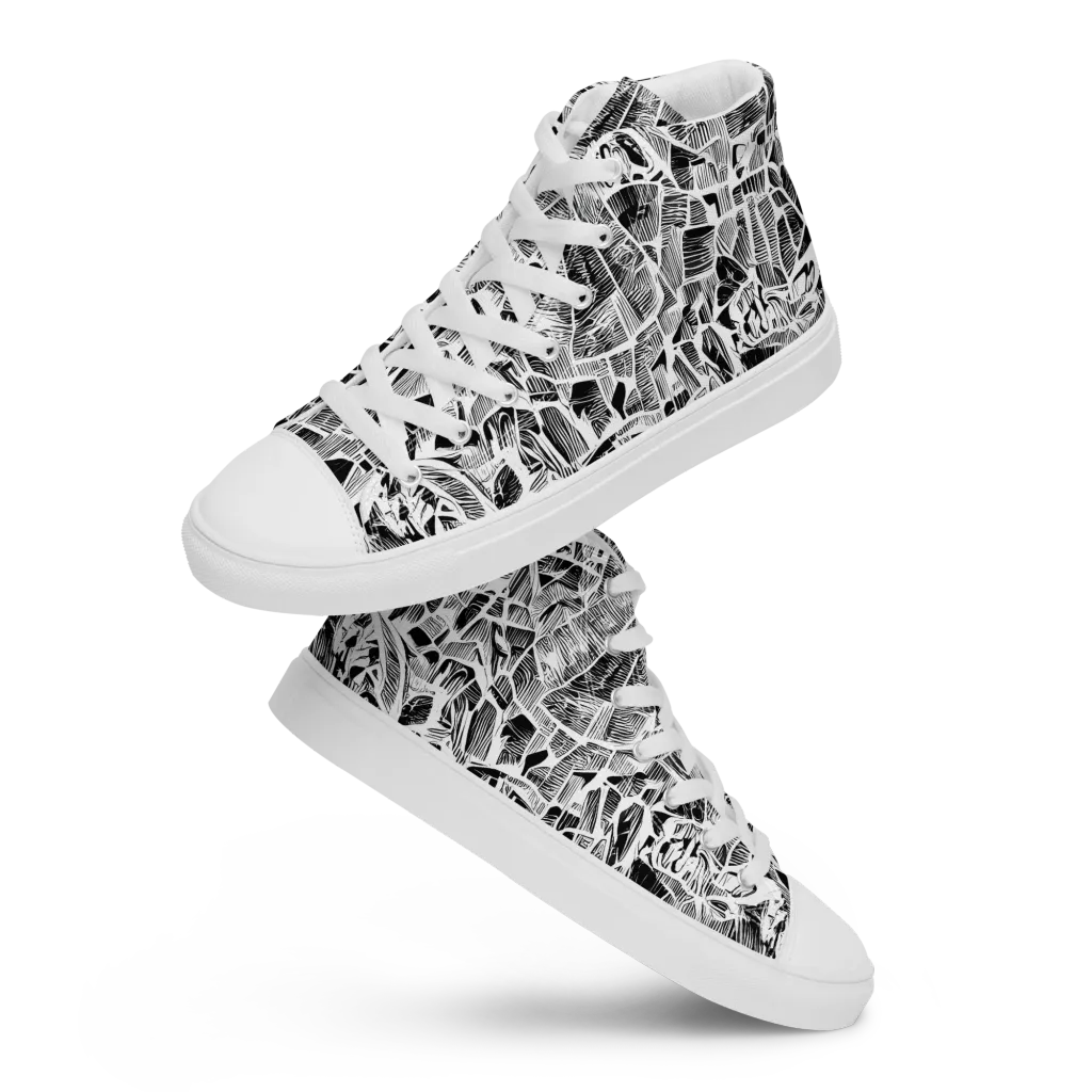 Monochrome Canopy on Women's High Top Canvas Shoes — Front