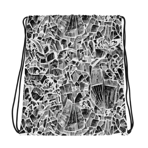 Monochrome Canopy on a Drawstring Bag