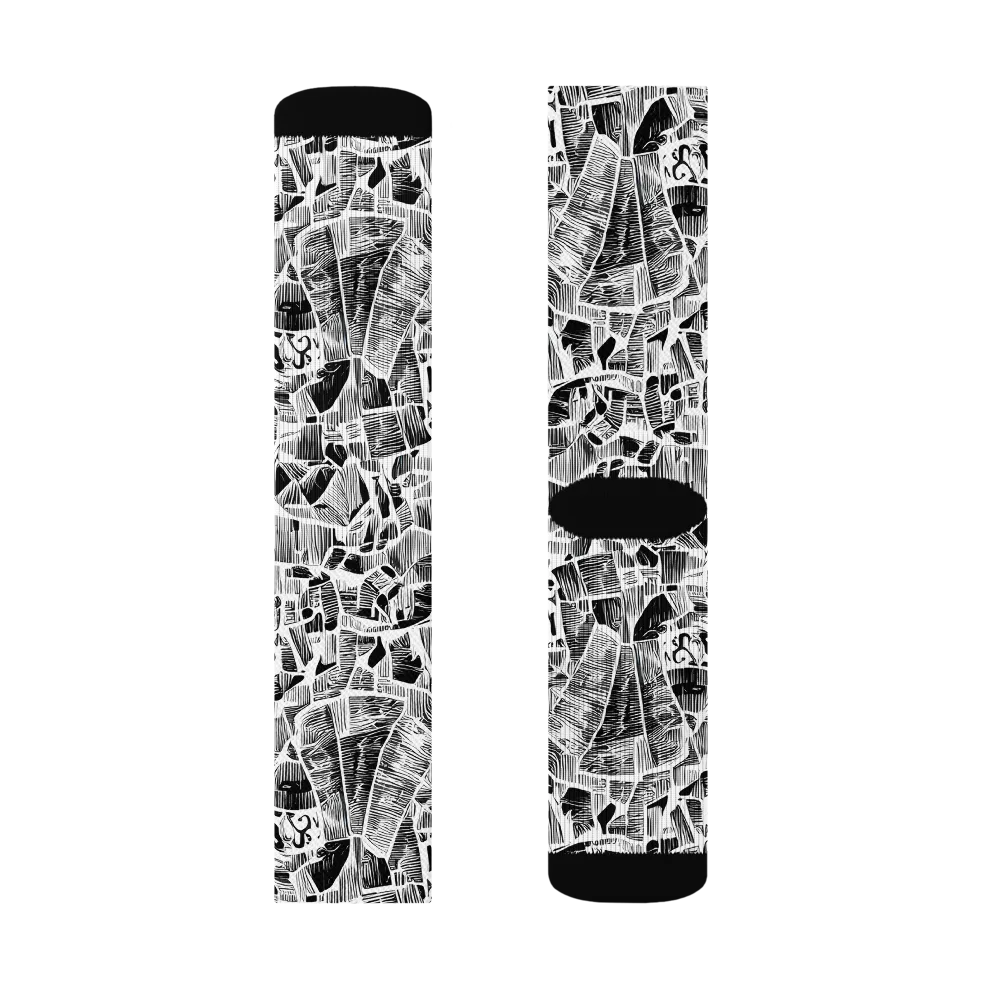 Monochrome Canopy on Socks — Right Sock