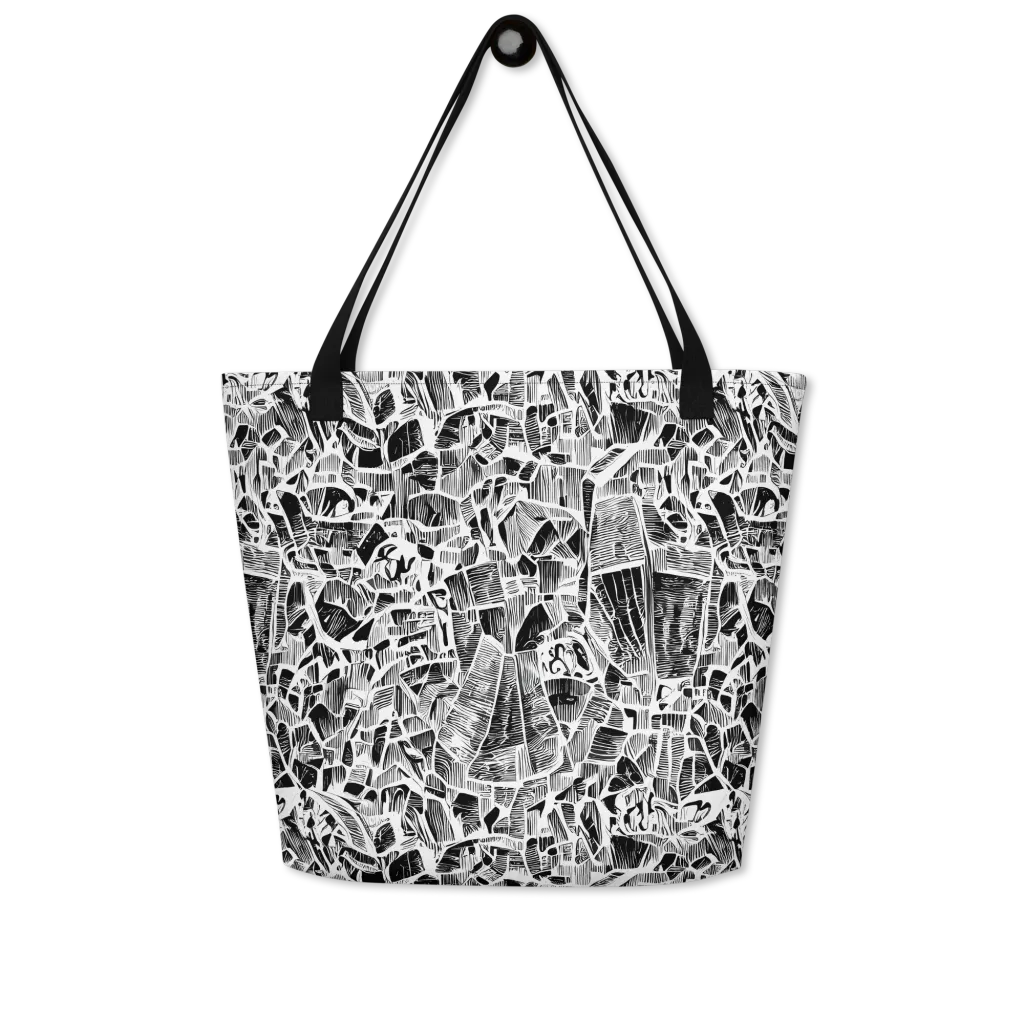 Monochrome Canopy on Large Tote Bag W/ Pocket — Front