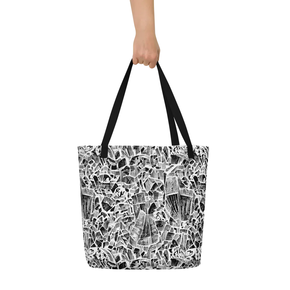 Monochrome Canopy on Large Tote Bag W/ Pocket — Front