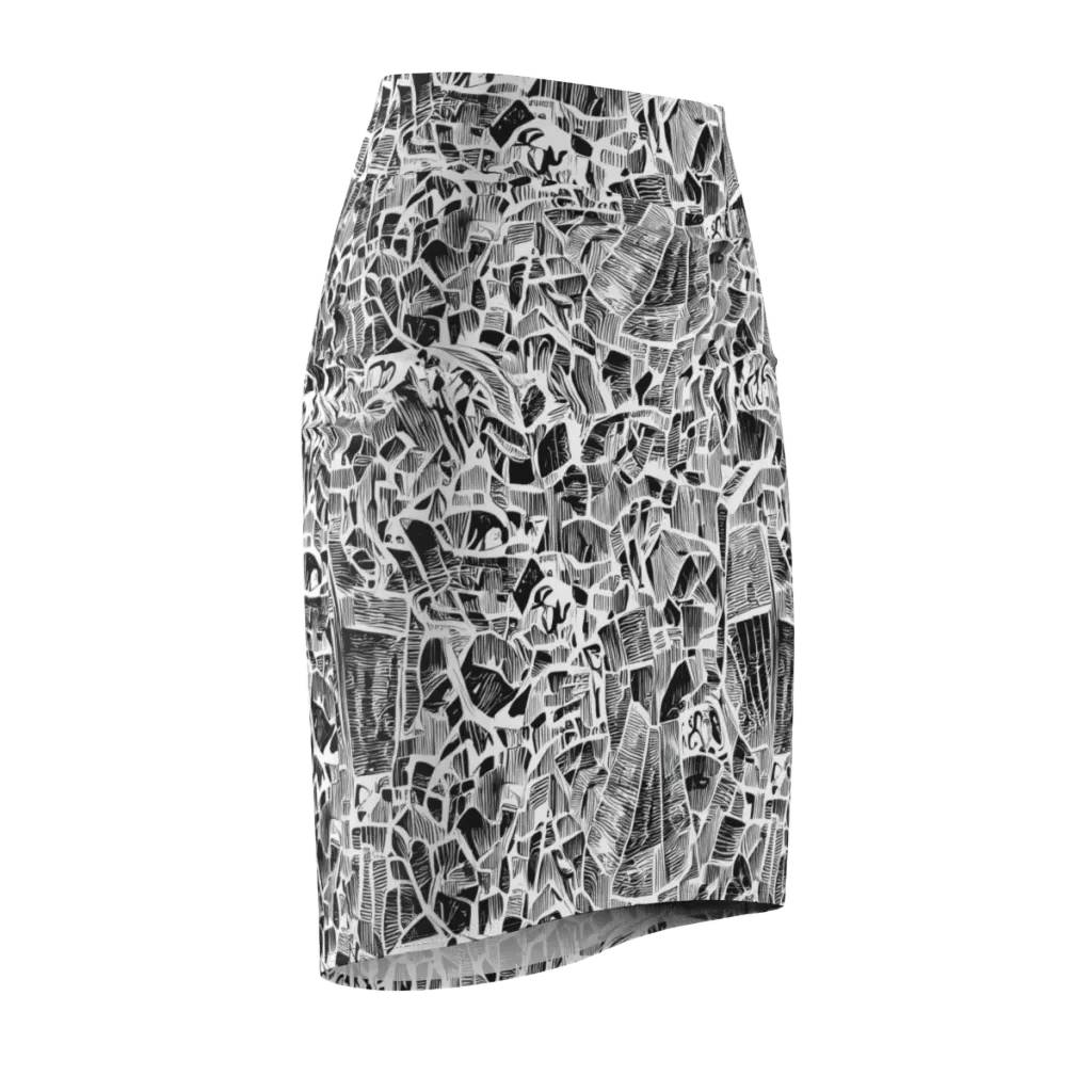Monochrome Canopy on Pencil Skirt — Front Side