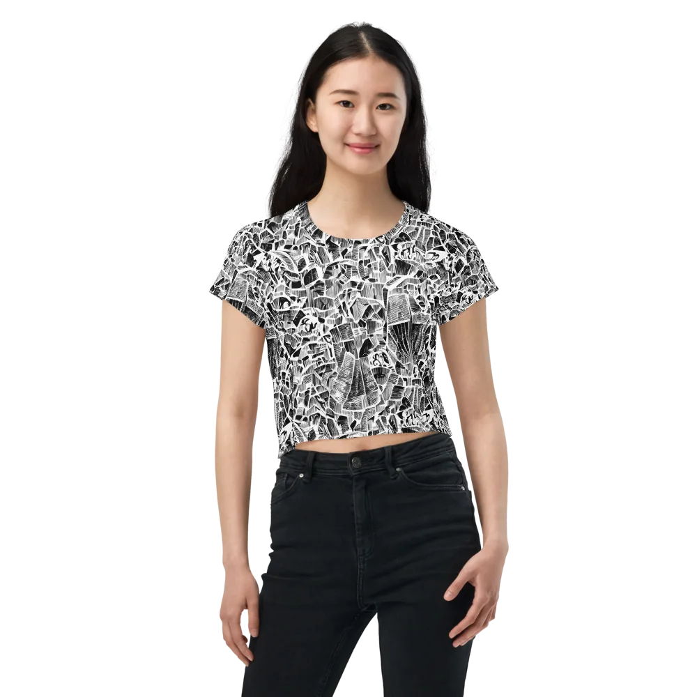 Monochrome Canopy on Crop Tee — Front