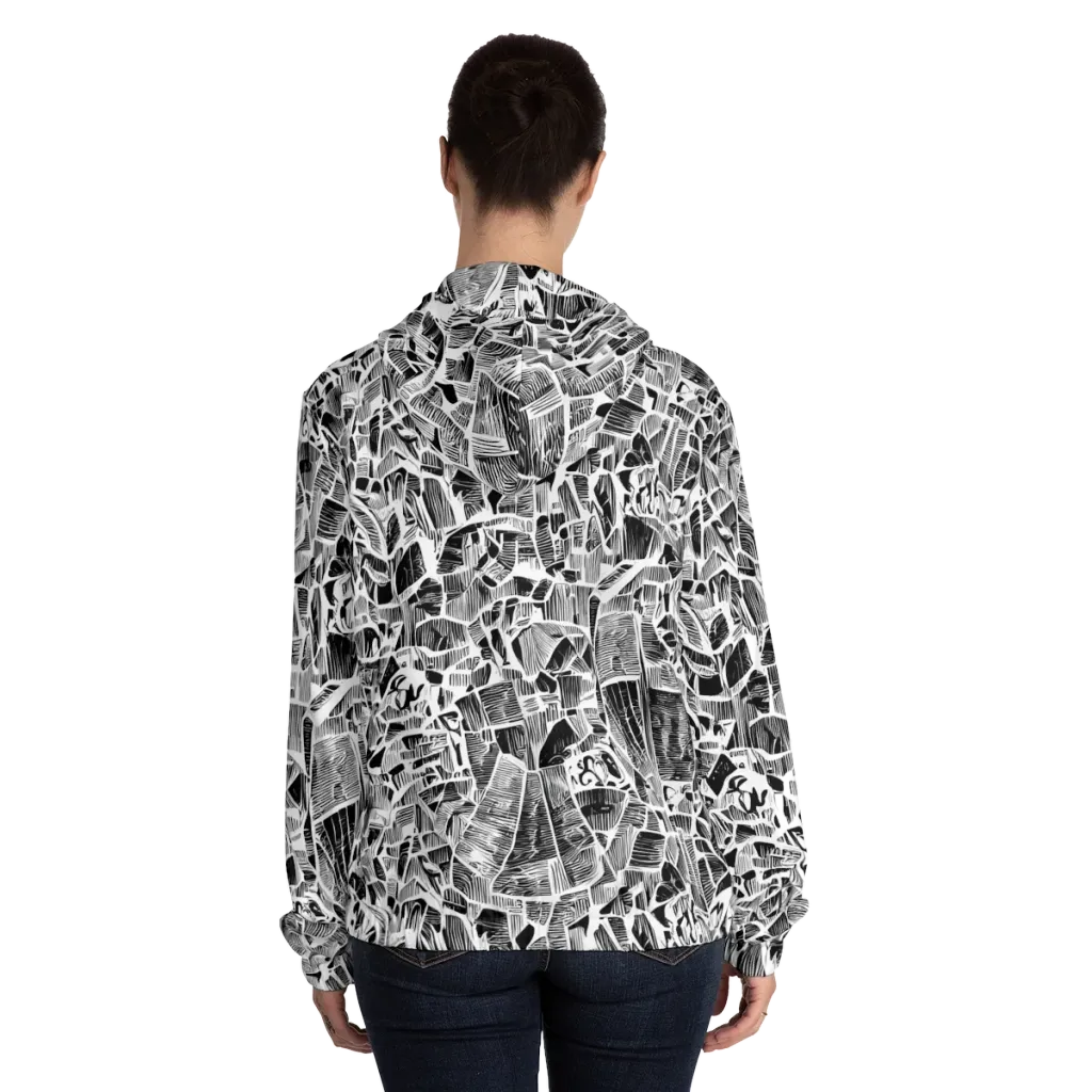 Monochrome Canopy on Women's Full-Zip Hoodie — Back On Person