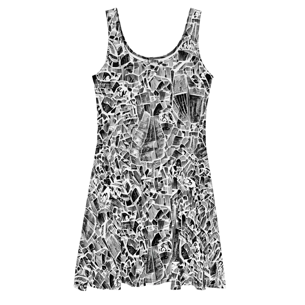 Monochrome Canopy on Skater Dress — Front