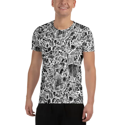 Monochrome Canopy on a Men's Athletic T-Shirt
