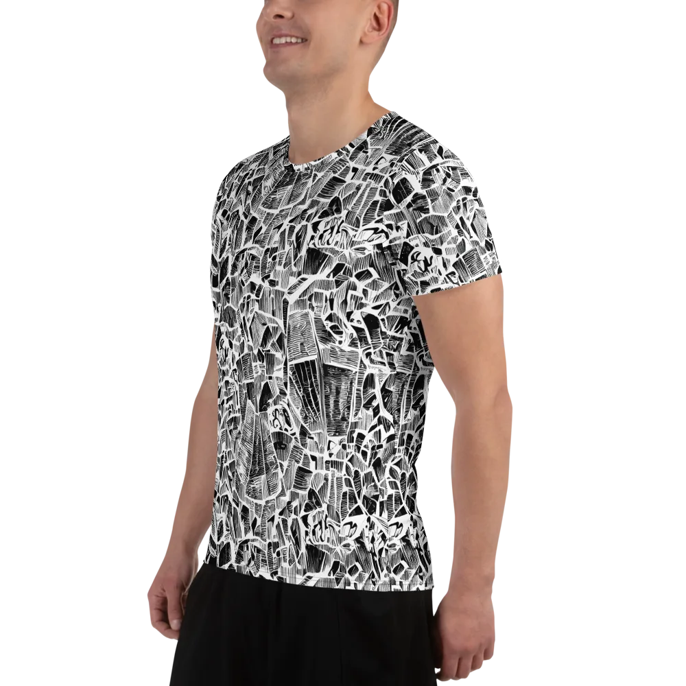 Monochrome Canopy on Men's Athletic T-Shirt — Left