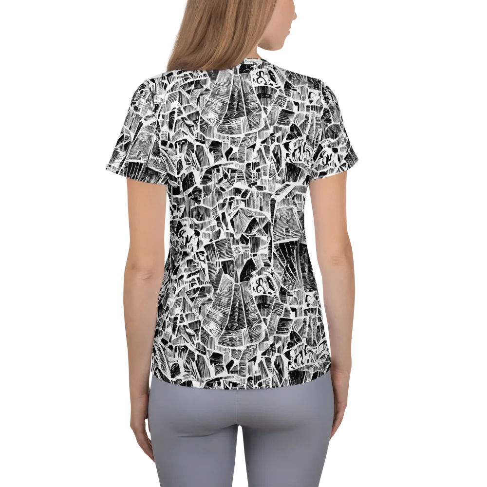 Monochrome Canopy on Women's Athletic T-Shirt — Back