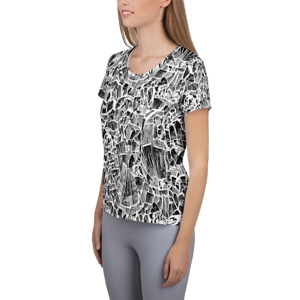 Monochrome Canopy on Women's Athletic T-Shirt — Left