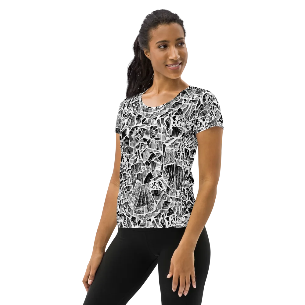 Monochrome Canopy on Women's Athletic T-Shirt — Left