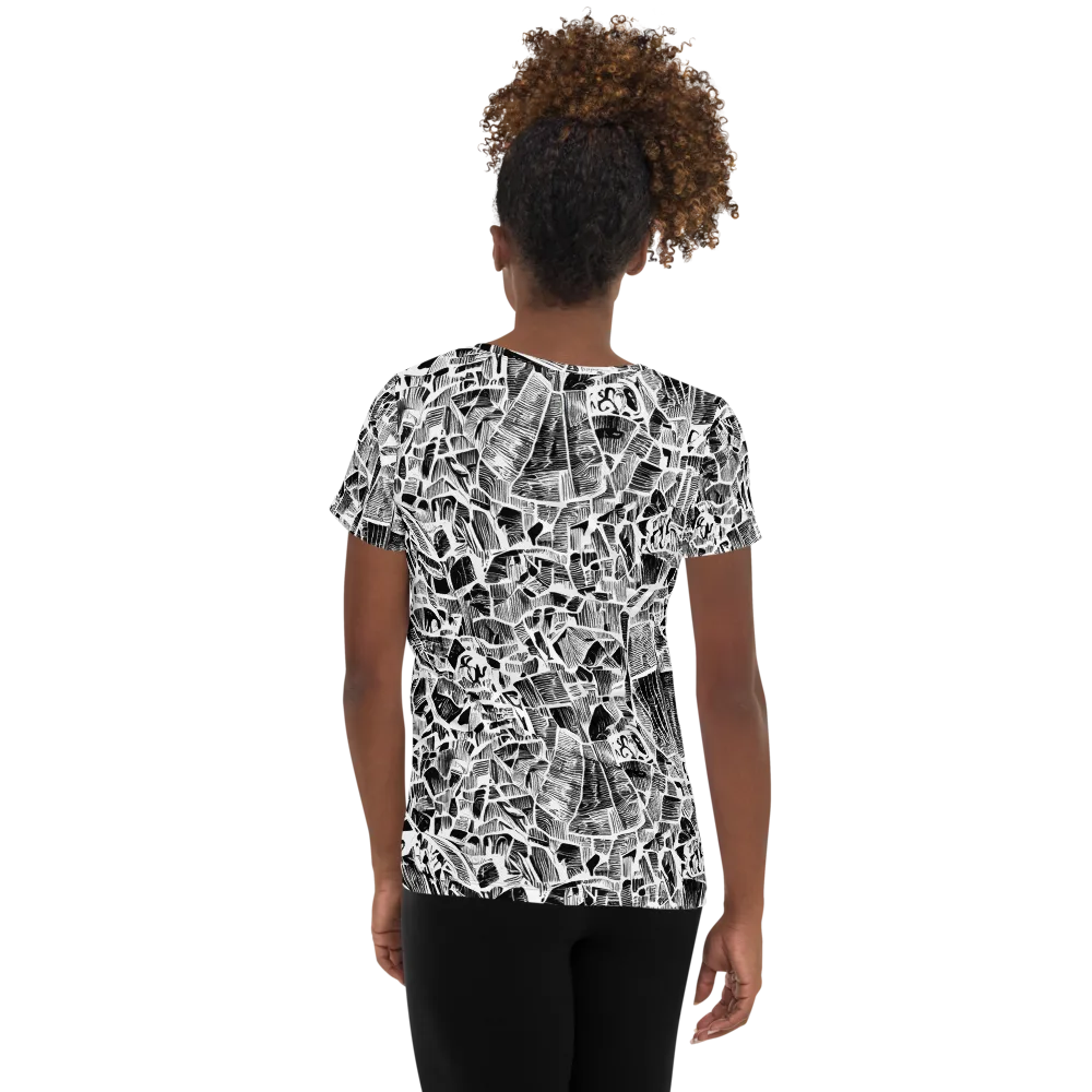 Monochrome Canopy on Women's Athletic T-Shirt — Back