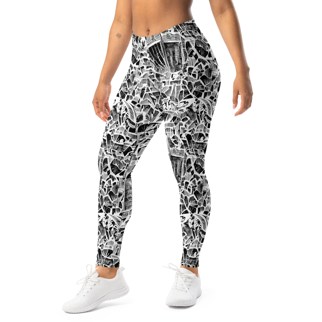 Monochrome Canopy on Leggings — Left Front