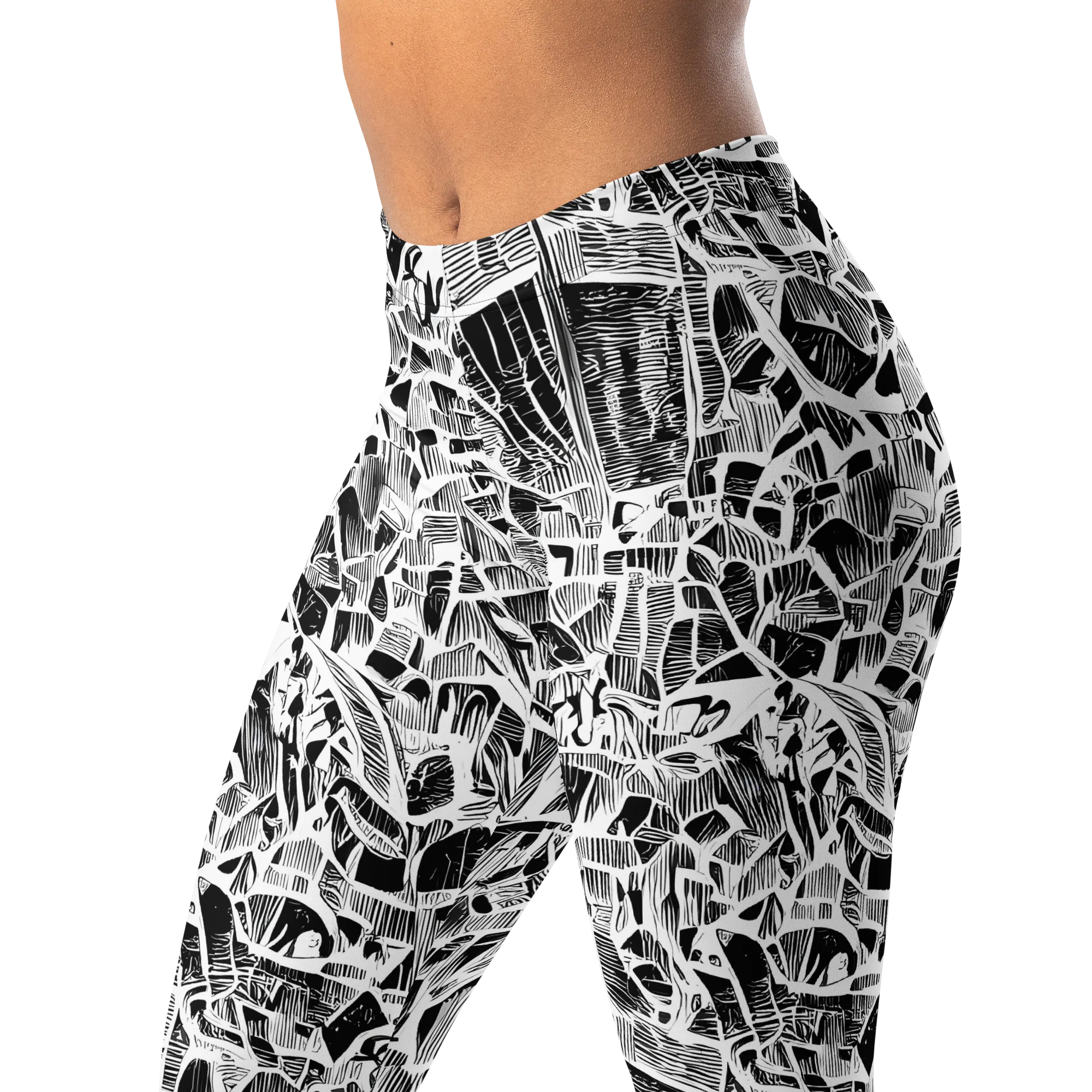 Monochrome Canopy on Leggings — Left Front