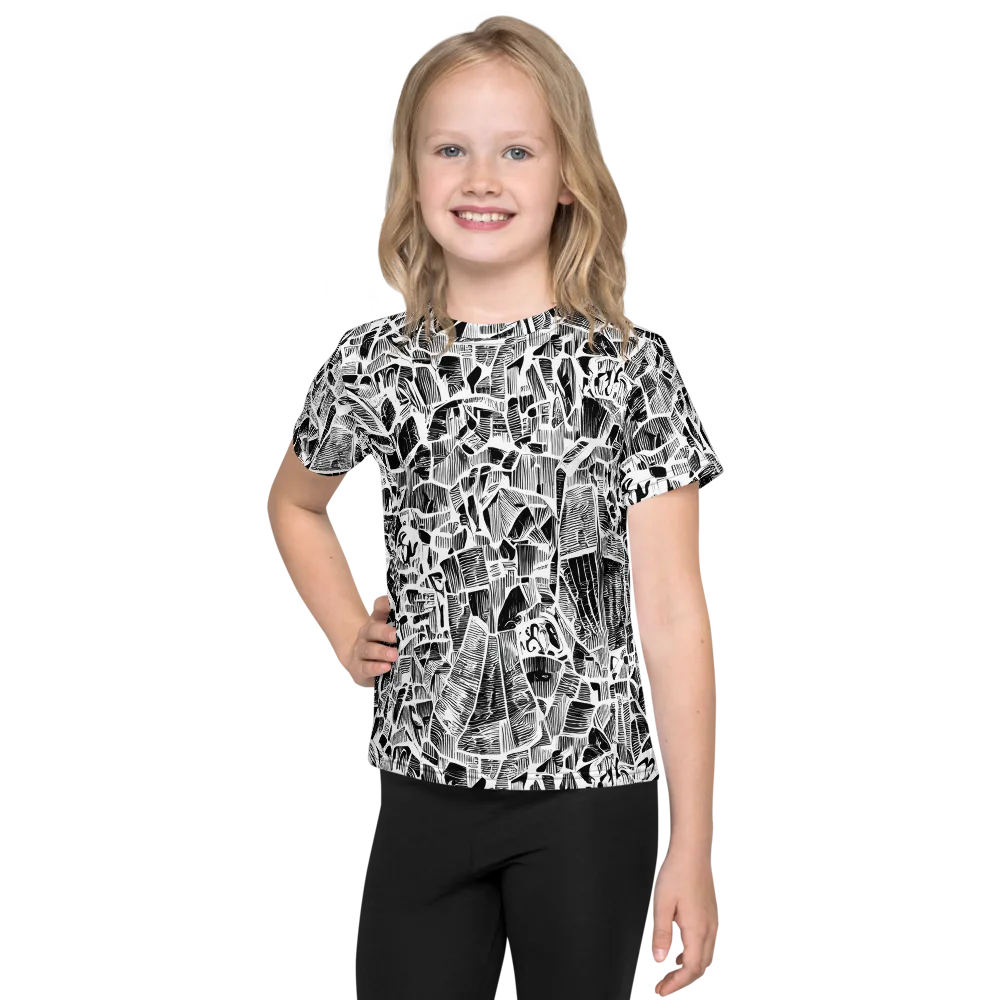 Monochrome Canopy on Kids Crew Neck T-Shirt — Front