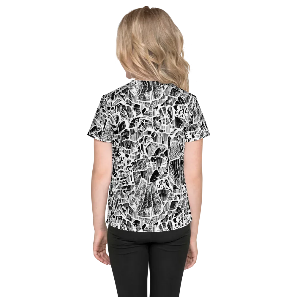 Monochrome Canopy on Kids Crew Neck T-Shirt — Back
