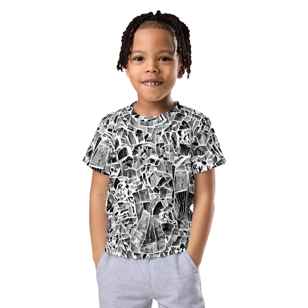 Monochrome Canopy on Kids Crew Neck T-Shirt — Front