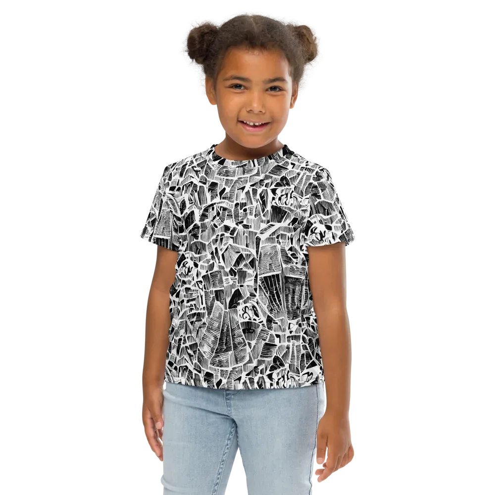 Monochrome Canopy on Kids Crew Neck T-Shirt — Front
