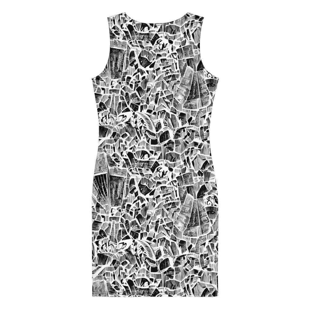Monochrome Canopy on Bodycon Dress — Back