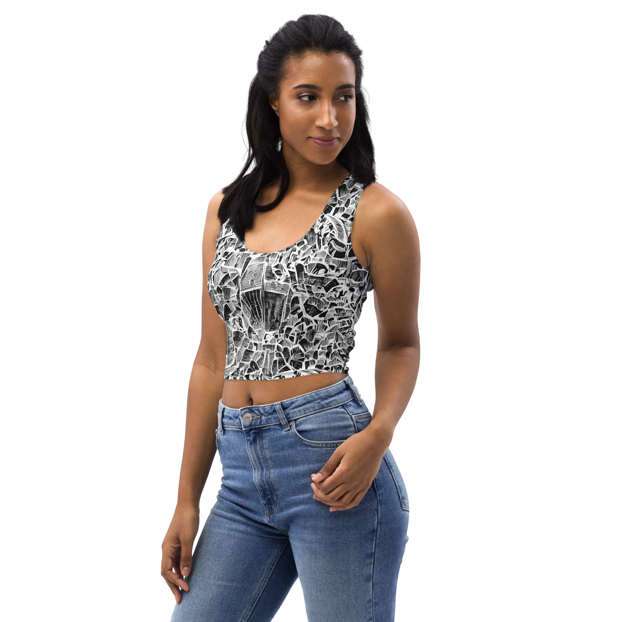 Monochrome Canopy on Crop Top — Left Front